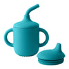 Two Lids Baby Silicone Straw Cup